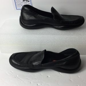 PRADA MEN'S BLACK LEATHER SHOES SIZE 38 ,US 6 ,STOCK 96